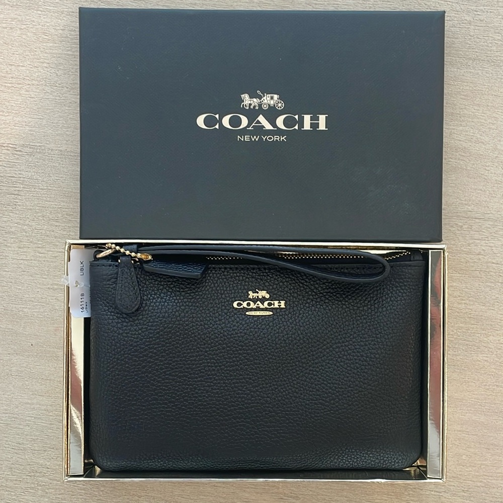 Coach Small Black Wristlet